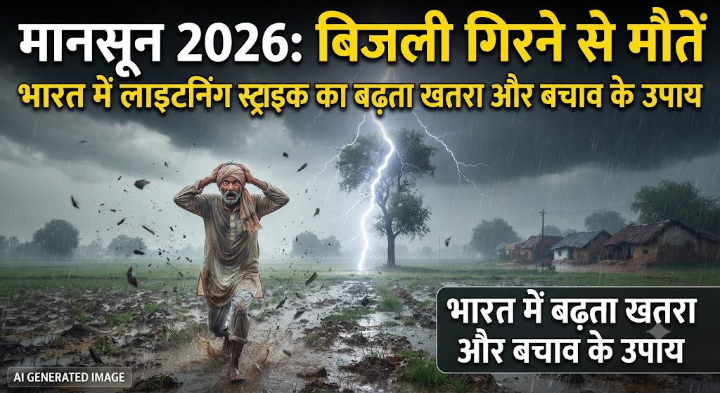 Read more about the article मानसून 2026 में बिजली गिरने से मौतें: भारत में लाइटनिंग स्ट्राइक का बढ़ता खतरा और बचाव के उपाय