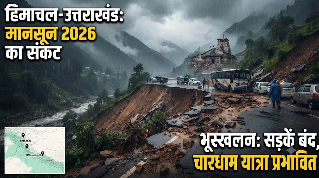 Read more about the article हिमाचल-उत्तराखंड में मानसून 2026: भूस्खलन का बढ़ता खतरा, चारधाम यात्रा प्रभावित — जानें कारण और बचाव के उपाय